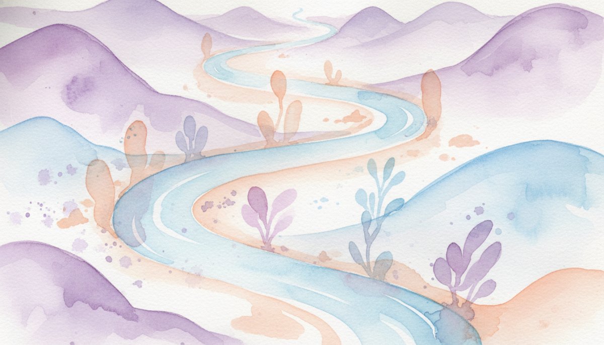 ブログ開設の手順を示す水彩画イラスト