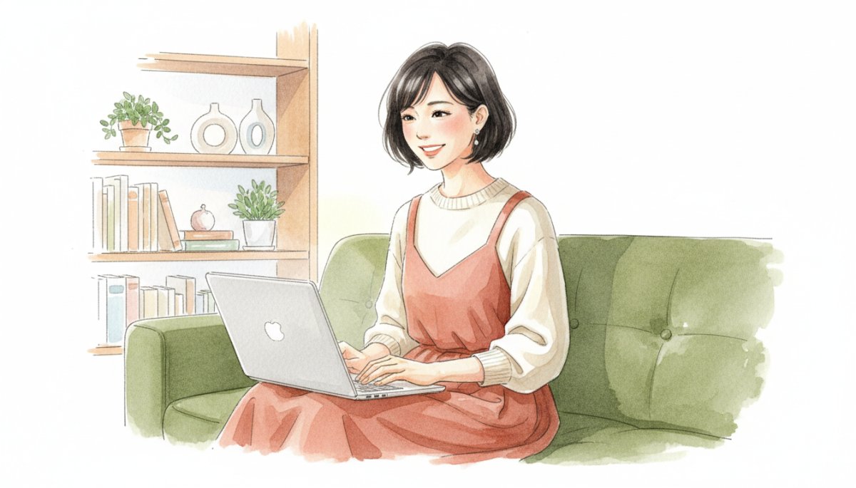 オンラインカウンセリングを受ける女性