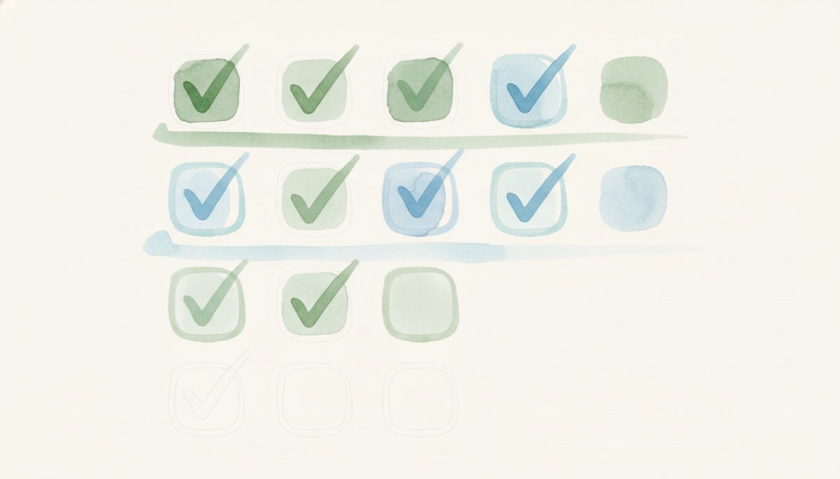 達成感とチェックリストのイメージ