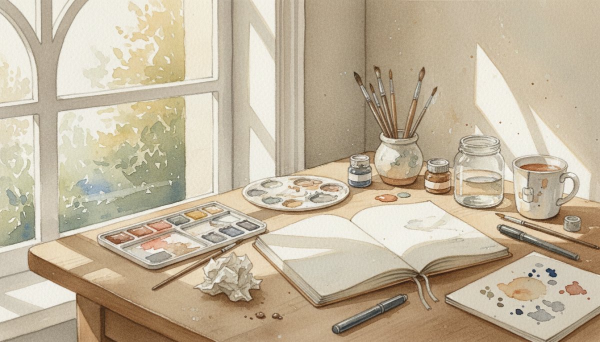 考え事をする女性とノート