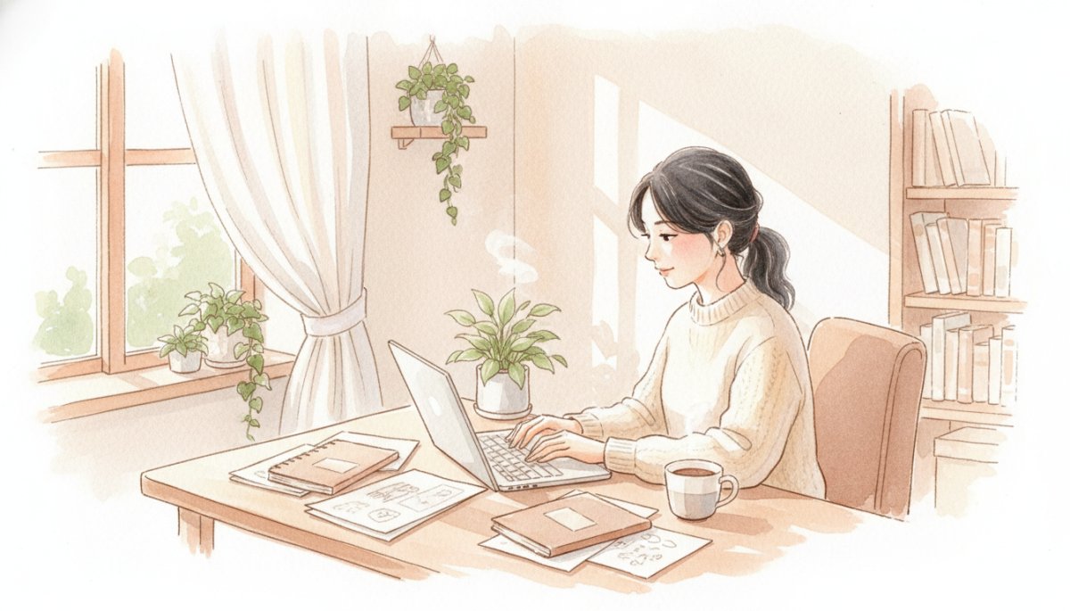 Withマーケで在宅ワークを学ぶママのイメージ