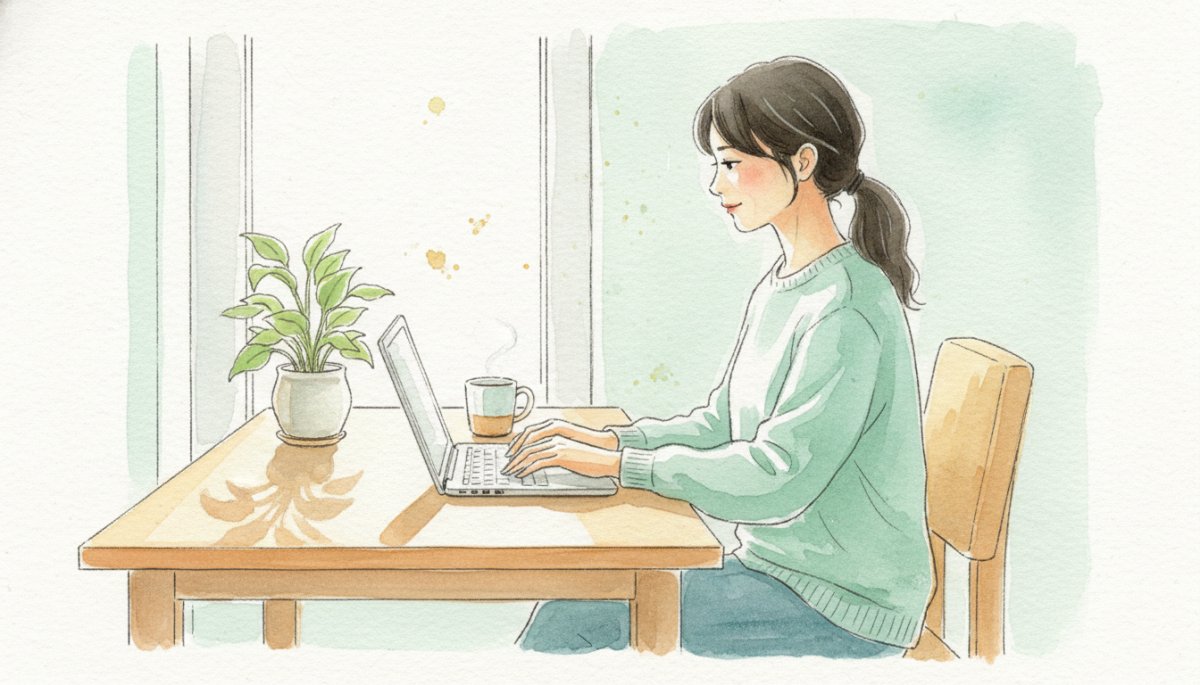 在宅ワークで柔軟に働くワーママのイメージ