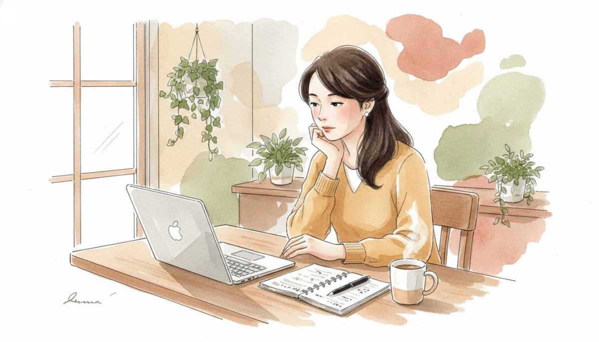 Withマーケについて調べる女性のイメージ