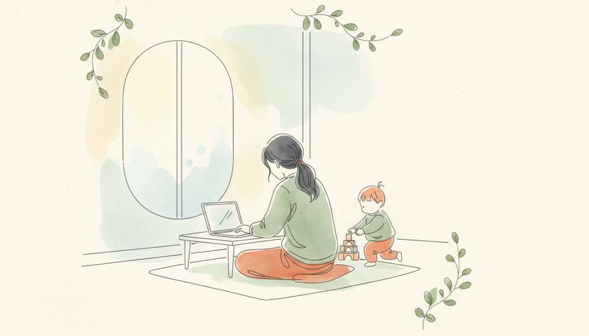 ワンオペ育児と在宅ワークの両立に悩むママ