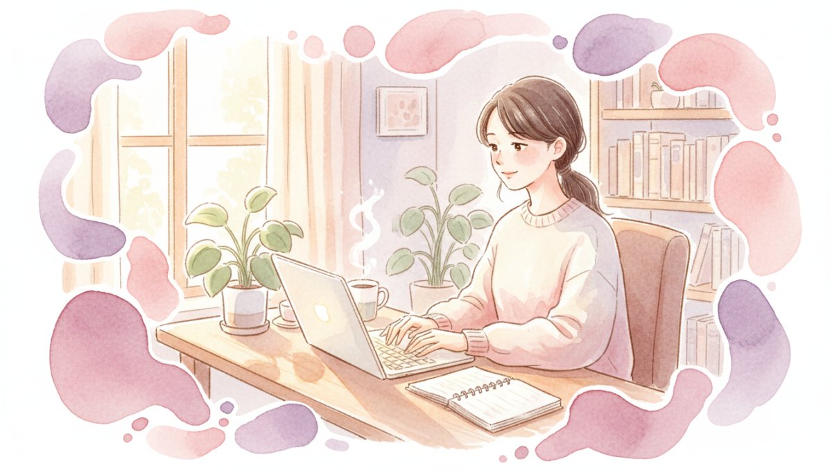Withマーケで学ぶ女性のイメージ 水彩画