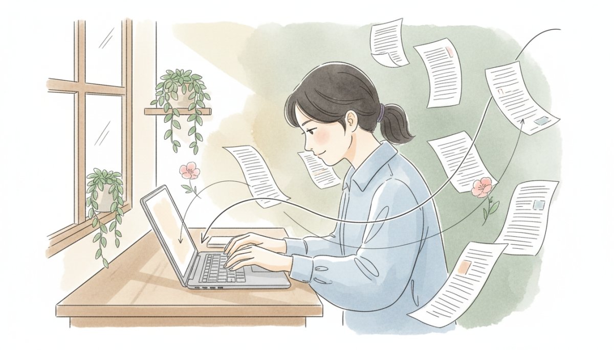 実務経験を通じて成長する女性のイメージ