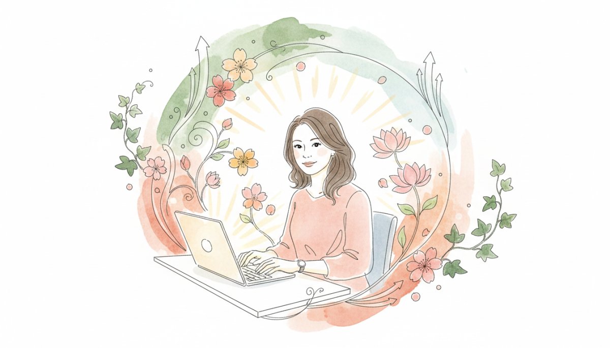 希望に満ちた未来を描いた水彩画