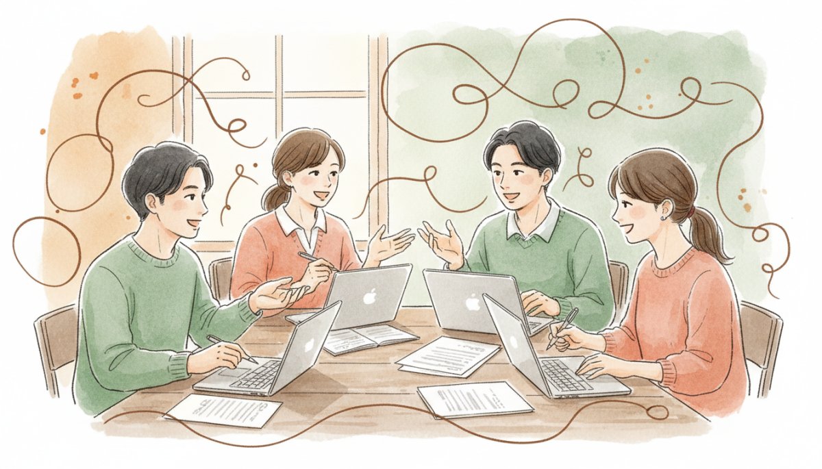 Withマーケ勉強会で学ぶ参加者たちのイメージ