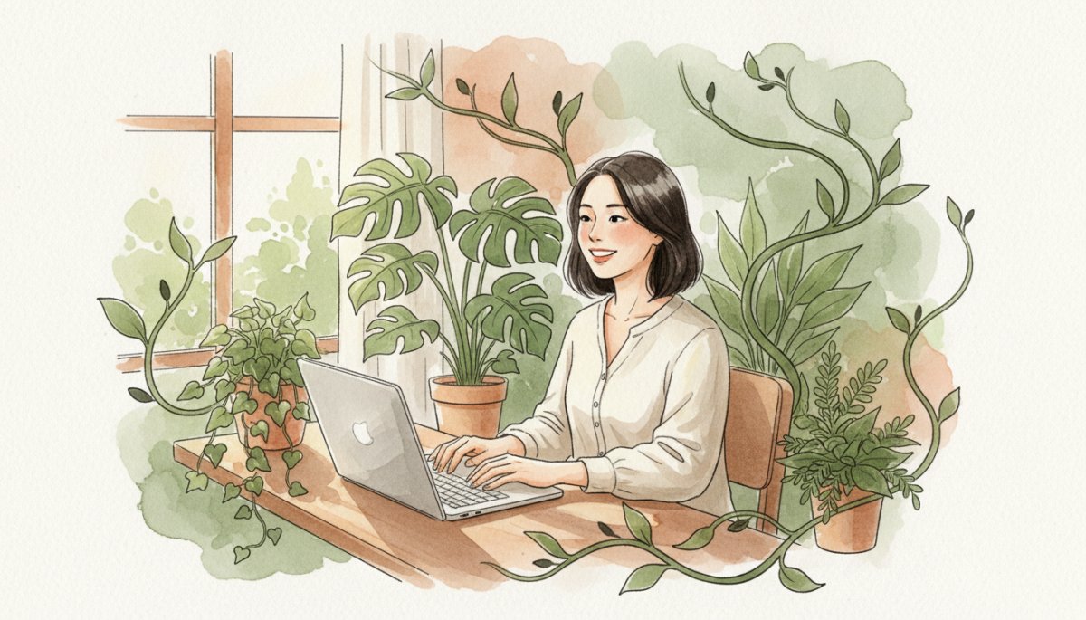 成長して前向きに働く女性のイメージ