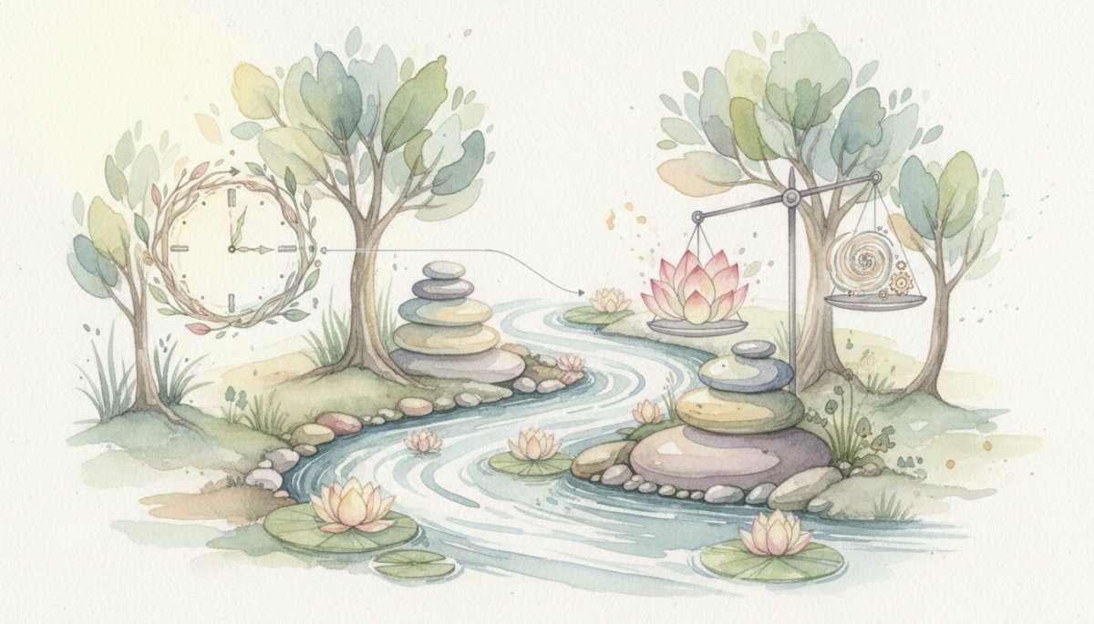 時間管理とスケジューリングのイメージ 水彩画