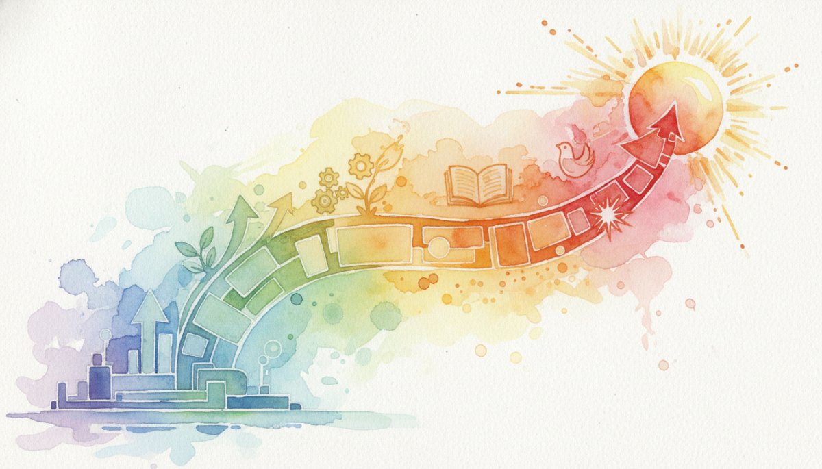 キャリアアップのイメージ 水彩画