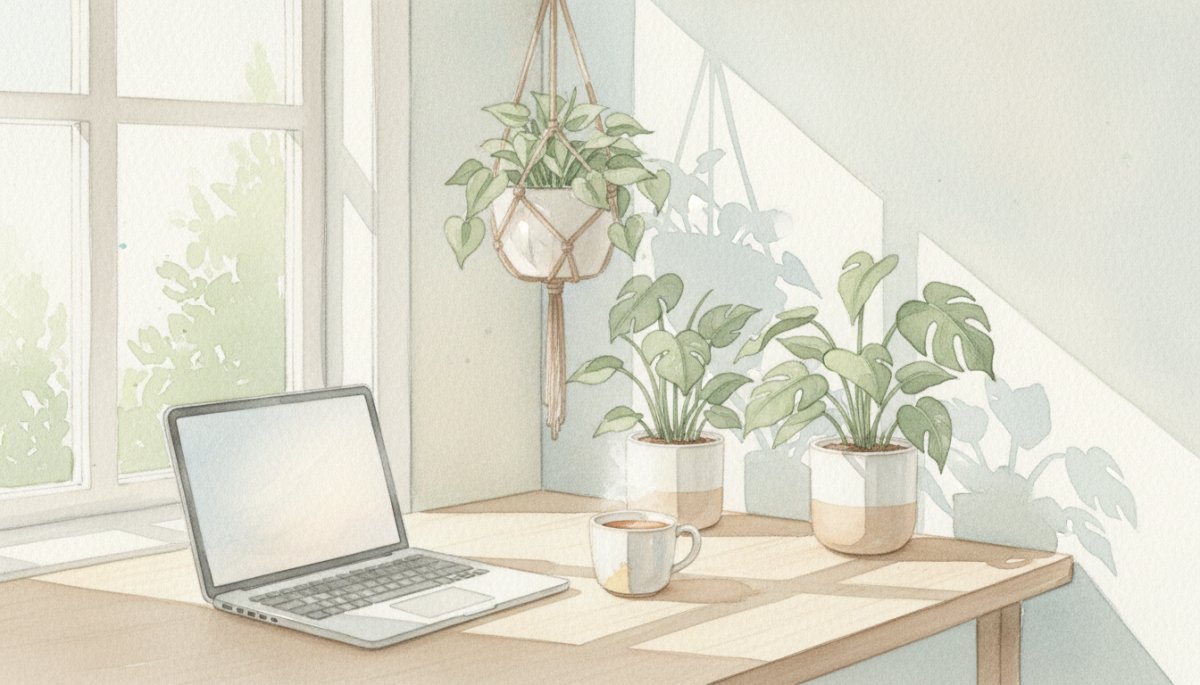 ママが自宅で在宅ワークを始める様子