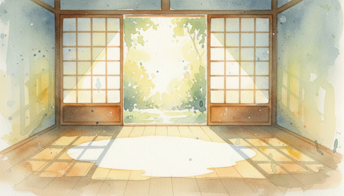 新しい未来への一歩を描いた水彩画