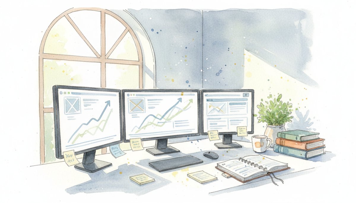 実務での学びと成長を表現した水彩画