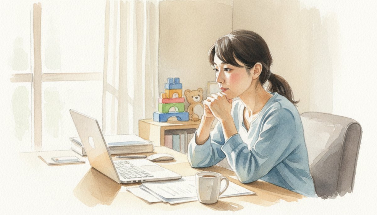 在宅ワーク 孤独 不安 ママ 育児 パソコン作業