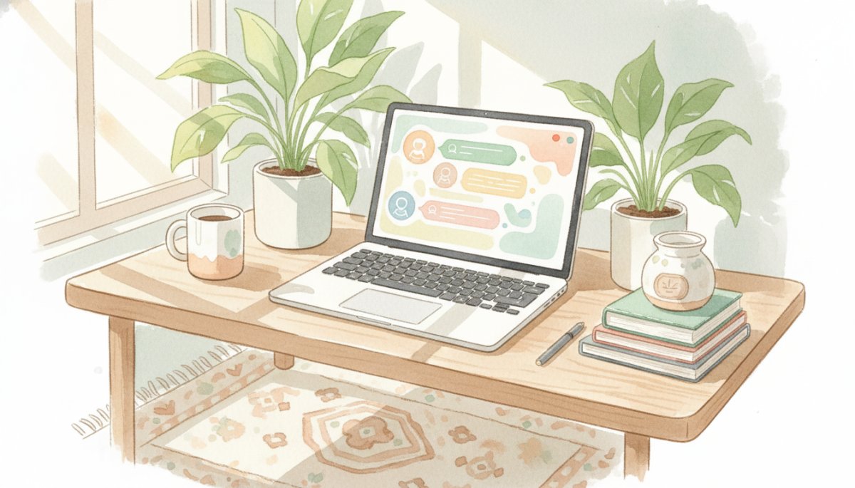 オンラインコミュニティで交流するWebライターのイメージ