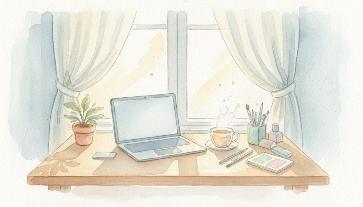 在宅ワークに興味を持つママが勉強会について調べている様子