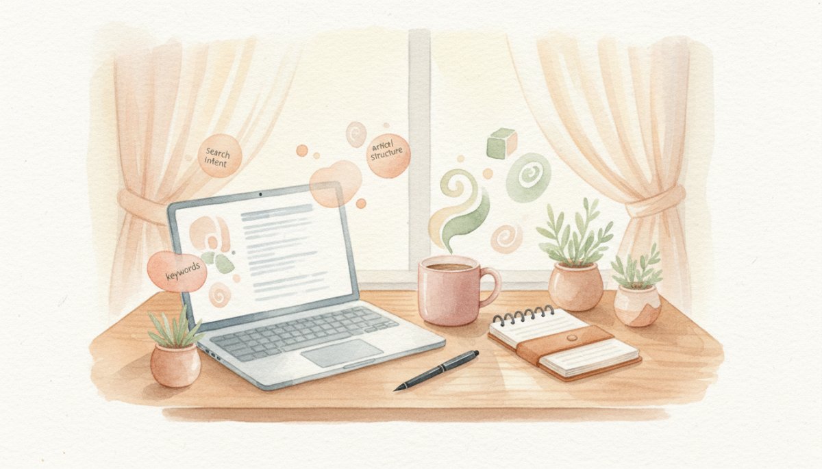 SEOライティングの作業風景