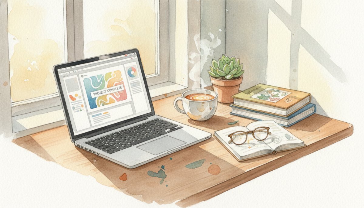 自分らしく働く喜び 水彩画