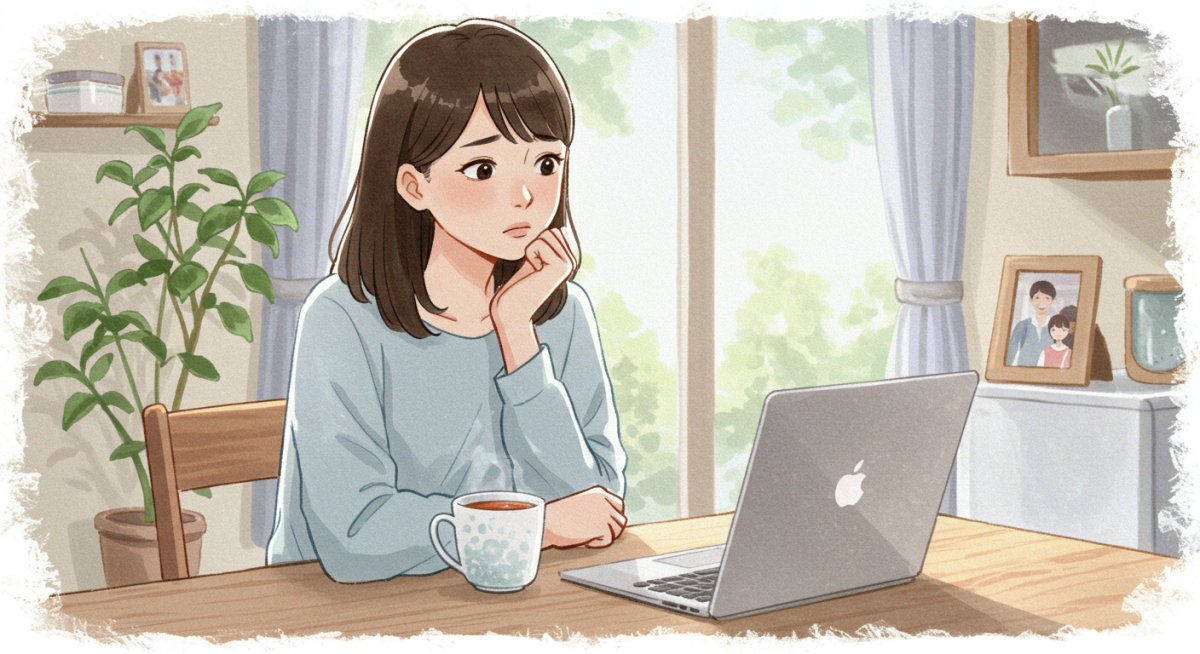 在宅ワークを始める前の不安な様子