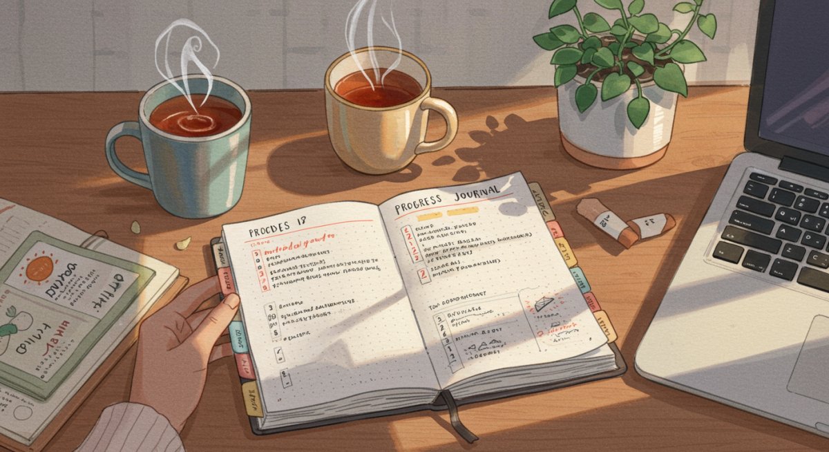 自分の成果を記録するノート