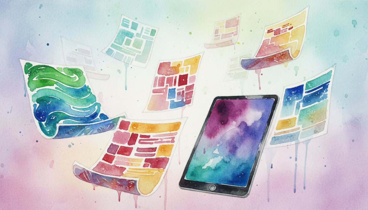 Webライティングの多様性と可能性を表現した水彩画