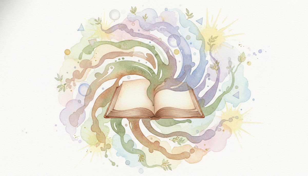 学び続ける姿勢と知識の広がりを表現した水彩画イメージ