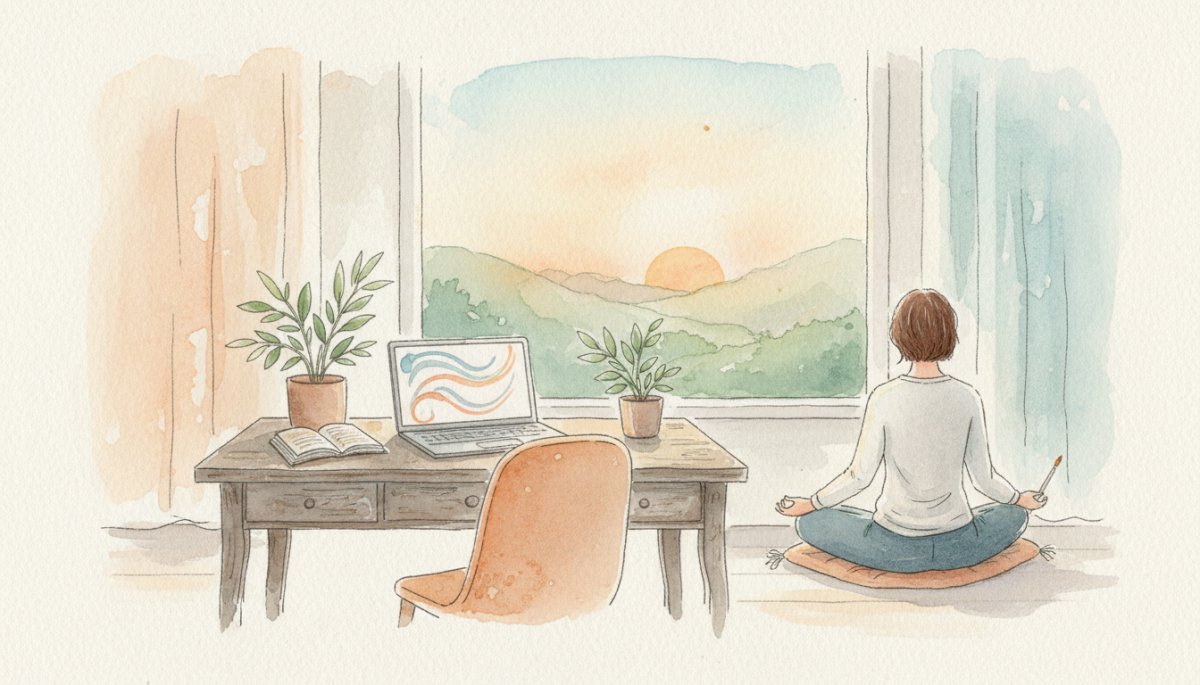 在宅ワークで悩むママの様子