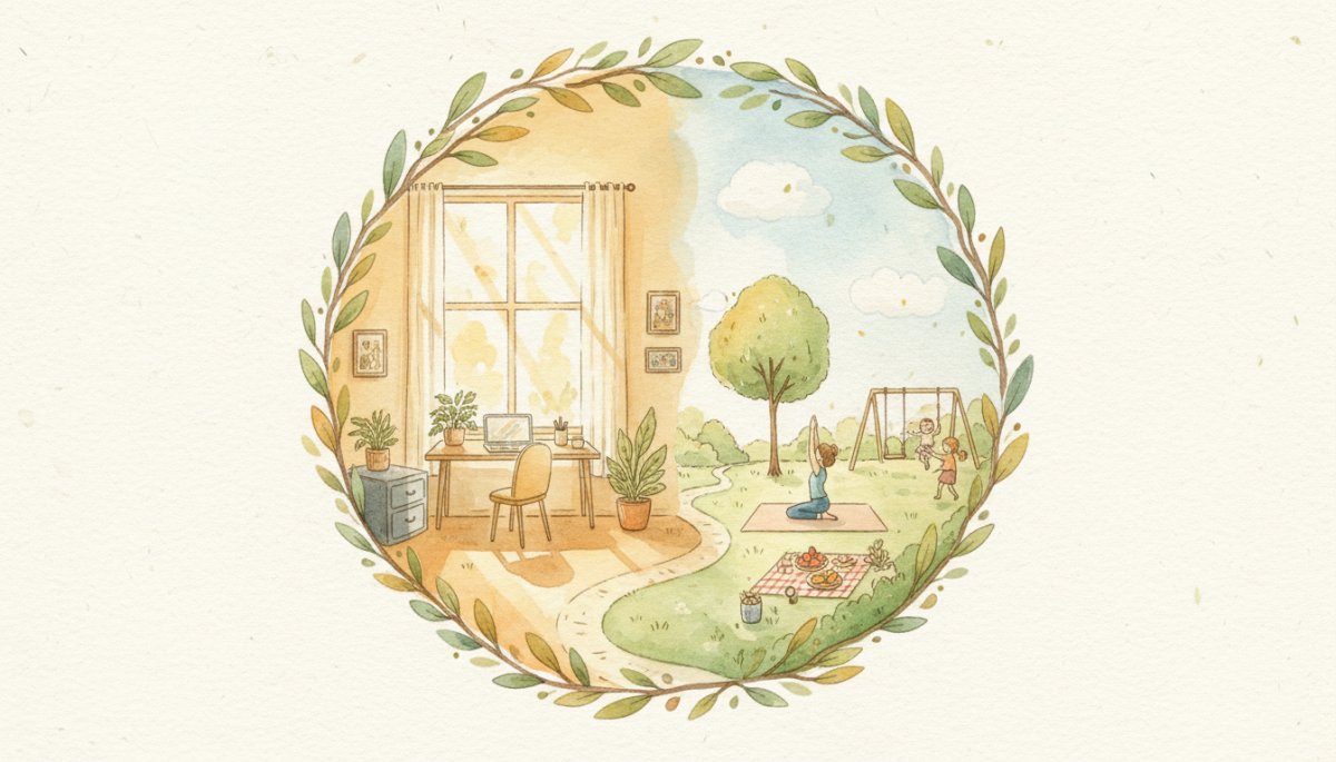 在宅ワークで充実した生活を送るママ