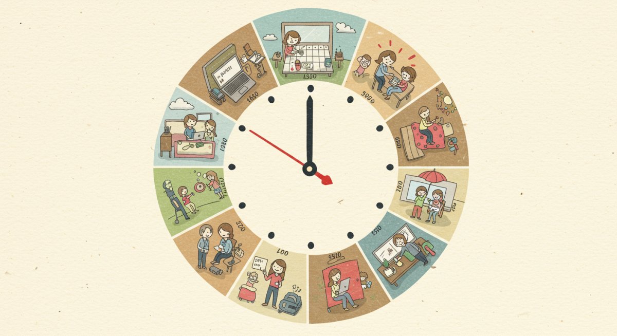 理想的な1日のスケジュールを表現したイラスト