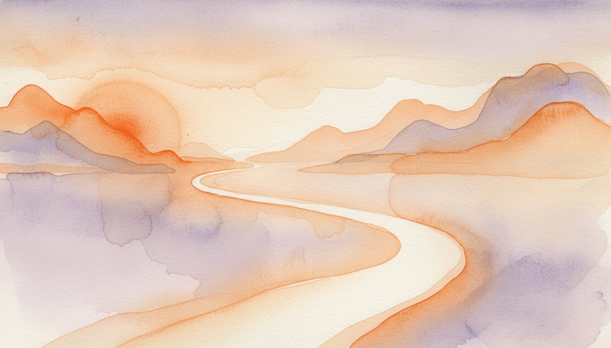 新しい一歩を踏み出す勇気のイメージ 水彩画