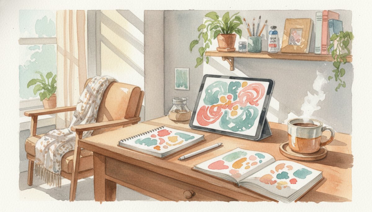 Webマーケティング実務学習のイメージ 水彩画