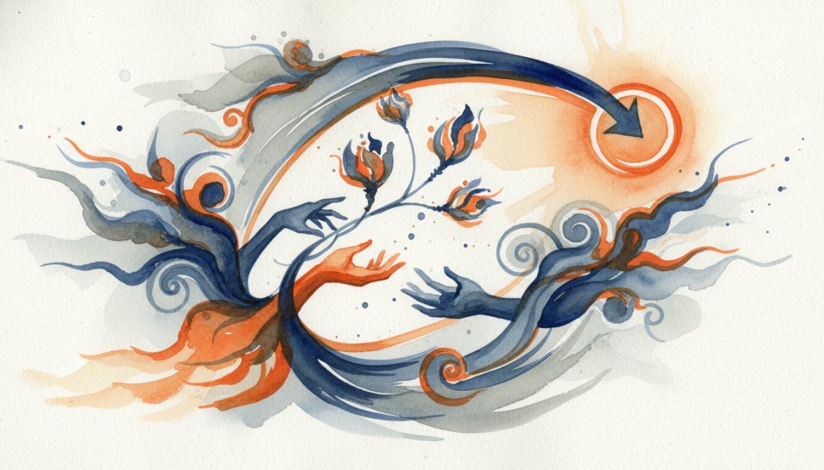 企業理念と成長のイメージ 水彩画