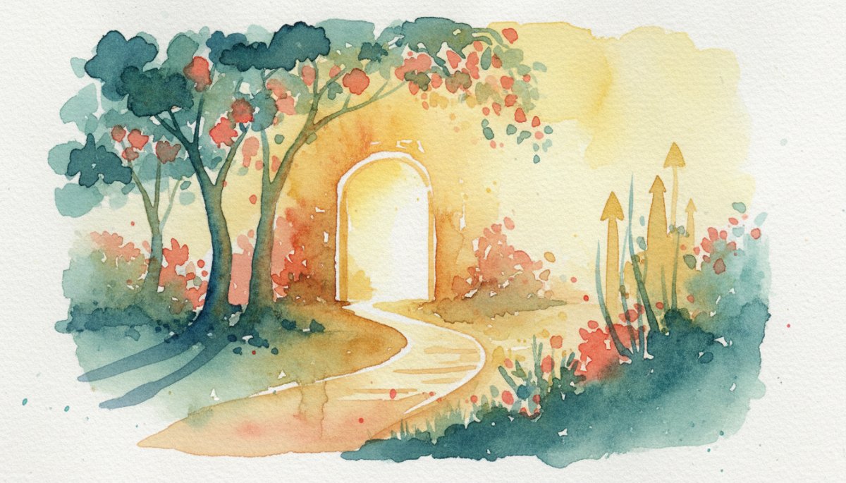 新しい一歩を踏み出すイメージ 水彩画