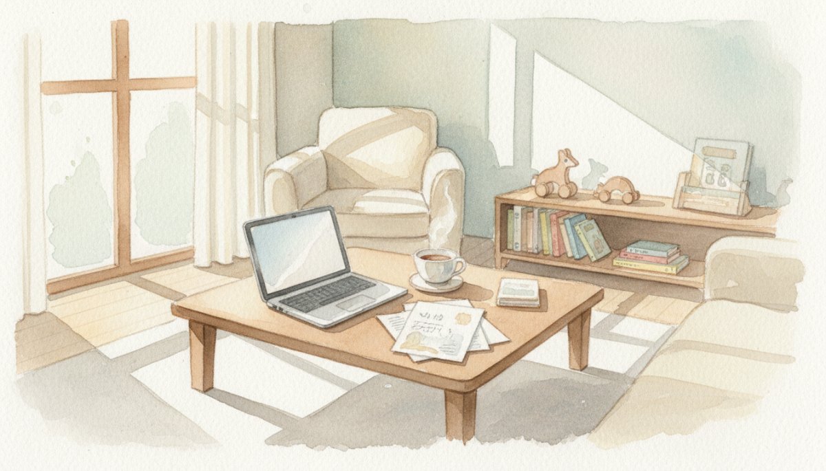 育児と学習の両立に悩むママのイメージ