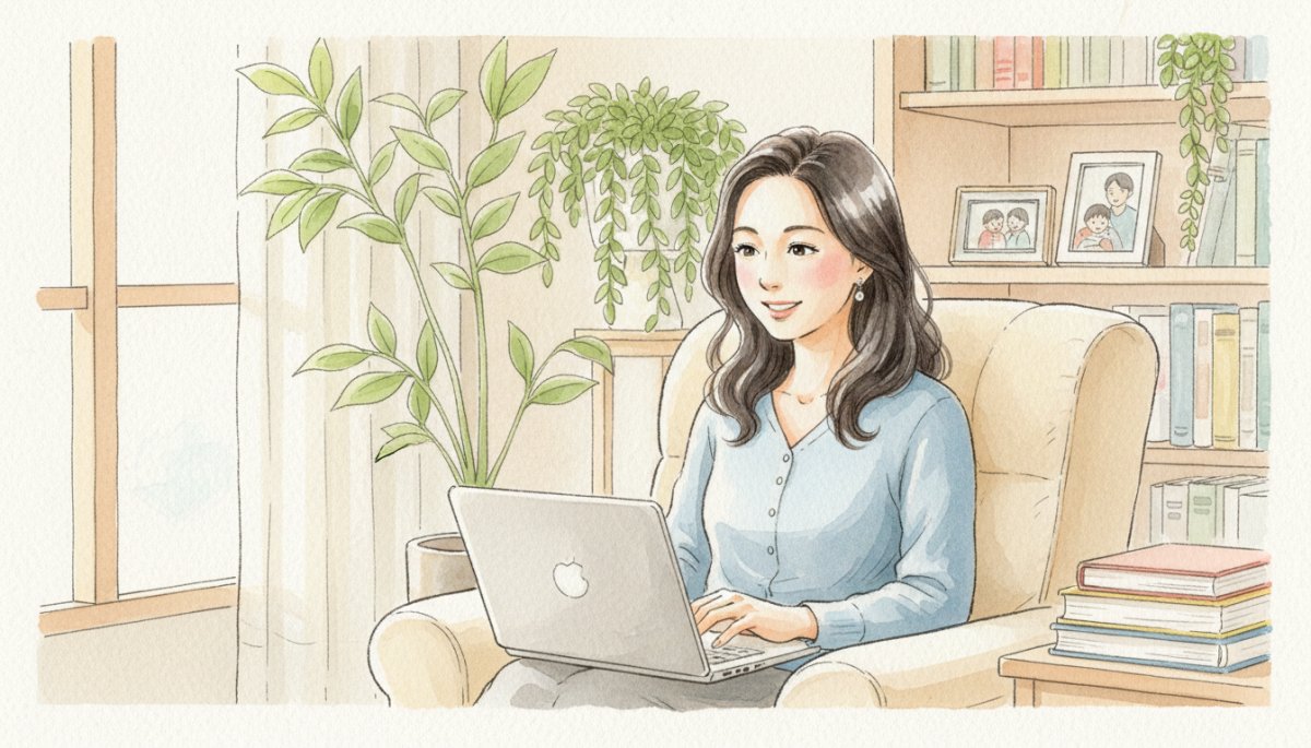 オンラインカウンセリングを受けるママの様子