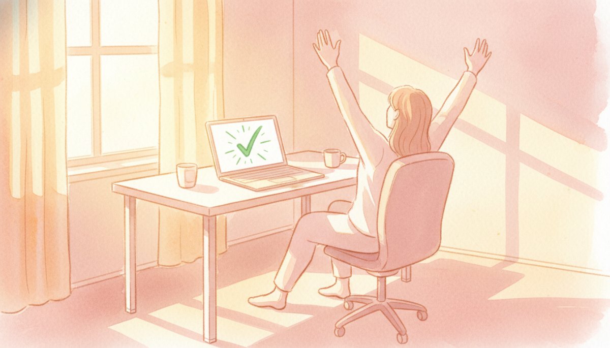 フリーランスが初めて法人案件を獲得した喜びのイメージ