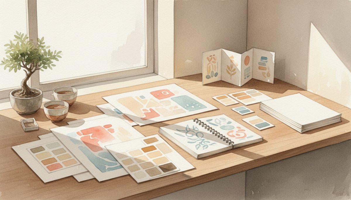 デザイン作品のポートフォリオ制作風景