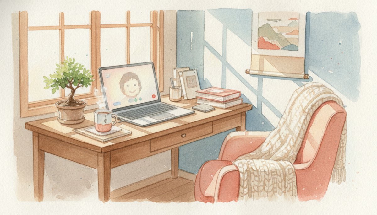 オンラインカウンセリングを受ける様子