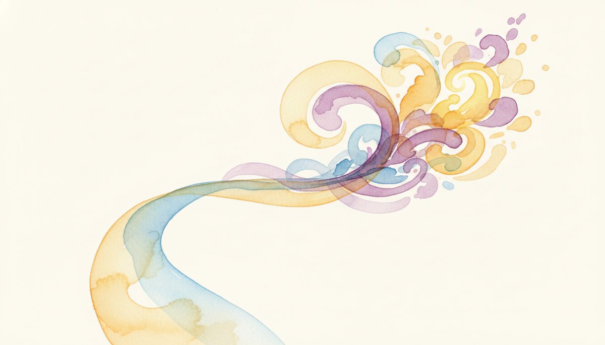 SEOスキル習得と成長のイメージ 水彩画