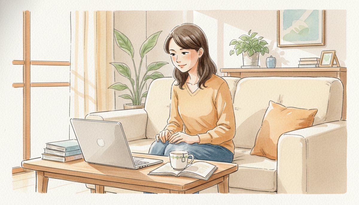 Withマーケの動画講座を視聴する様子