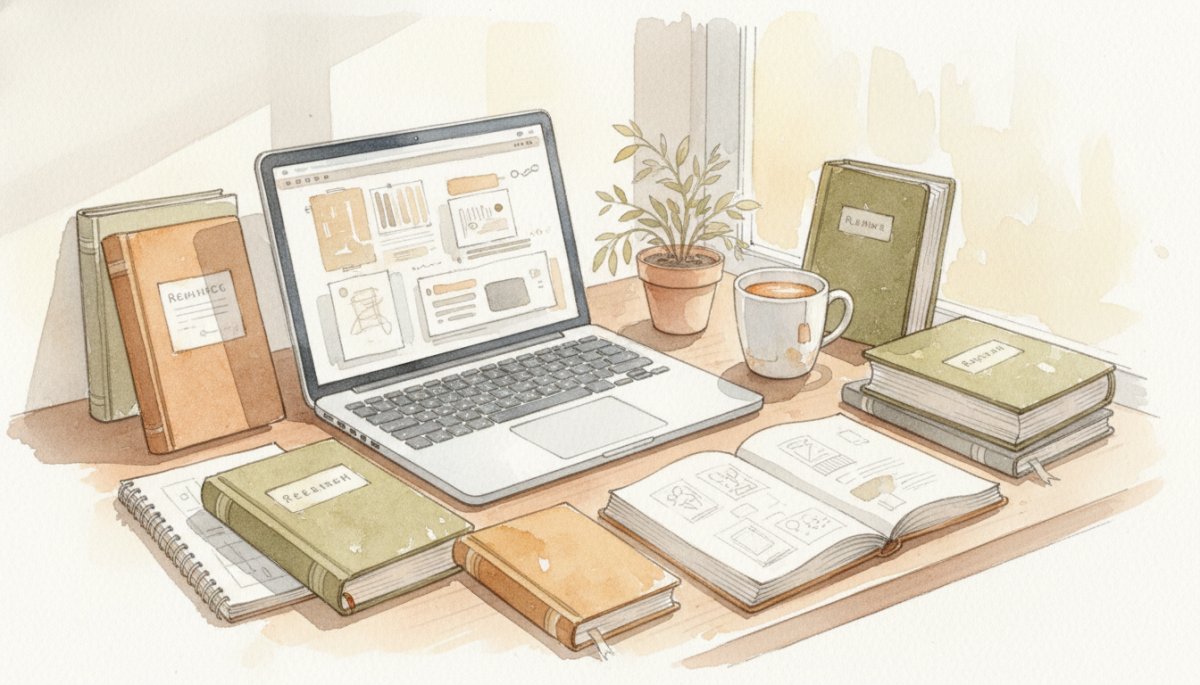 Webライターがパソコンで情報収集している様子